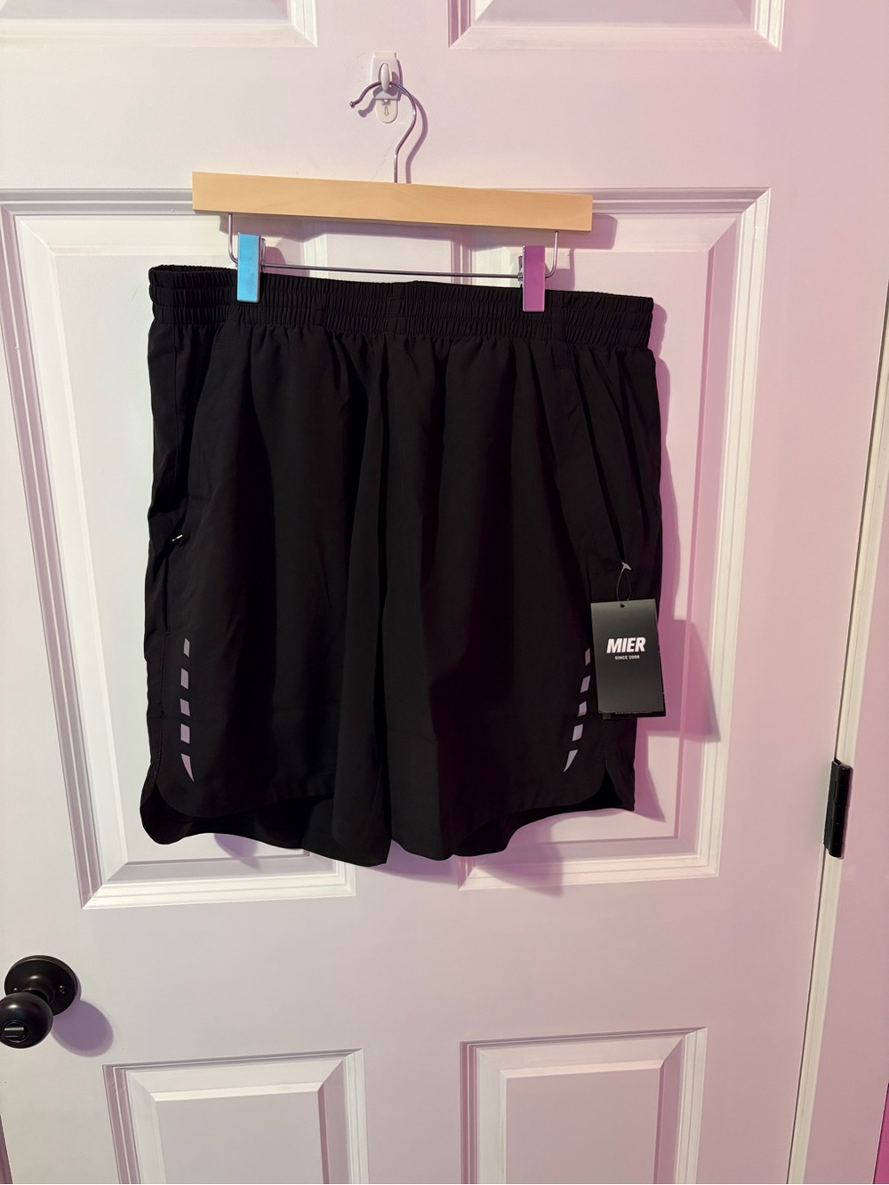 MIER Men's Black Athletic Running Shorts 7" inseam